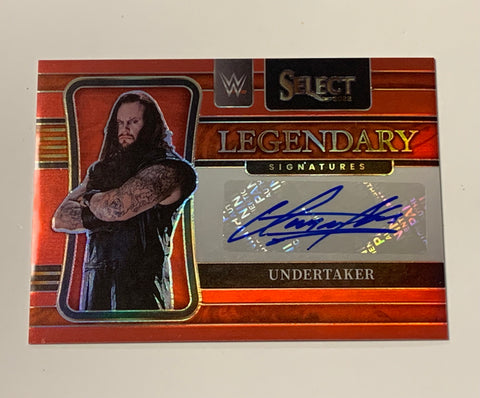 The Undertaker 2022 WWE Select Red Prizm Auto Signature Card #24/99