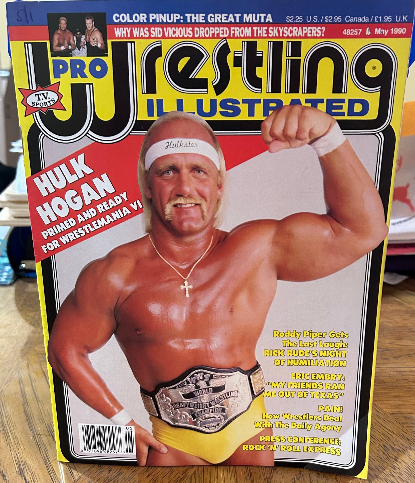 PWI Pro Wrestling Illustrated Magazine May 1990 (AWESOME Great Muta Full Color Poster Inside)