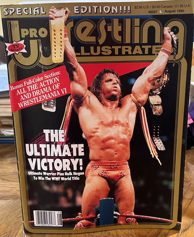 PWI Pro Wrestling Illustrated Magazine August 1990 (Ultimate Warrior Full Color Poster Inside)