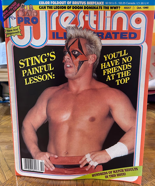 PWI Pro Wrestling Illustrated Magazine Oct. 1990 (Brutus Beefcake Full Color Poster Inside)