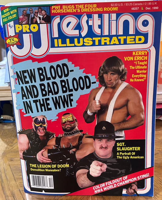 PWI Pro Wrestling Illustrated Magazine Dec. 1990 (AWESOME Sting Full Color Poster Inside)
