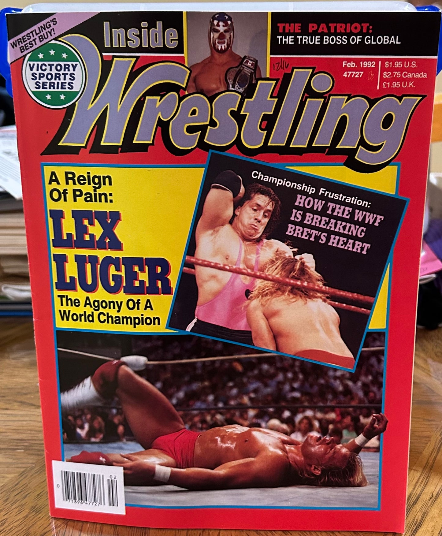 Inside Wrestling Magazine Feb. 1992 (Lex Luger, Bret Hart & much more)