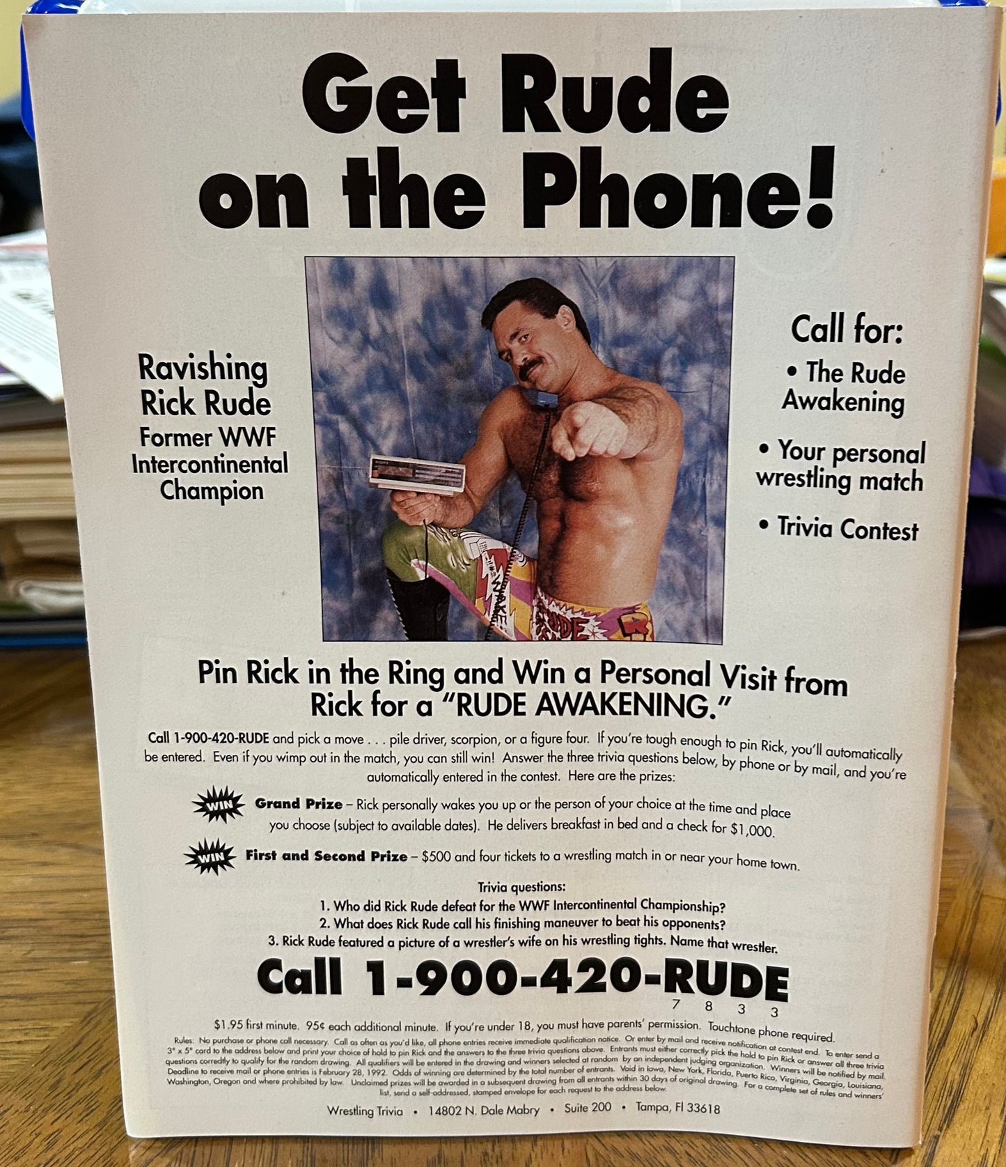 Inside Wrestling Magazine Feb. 1992 (Lex Luger, Bret Hart & much more)