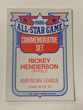 Rickey Henderson 1986 Topps All-Star Game Commemorative Card NY YANKEES