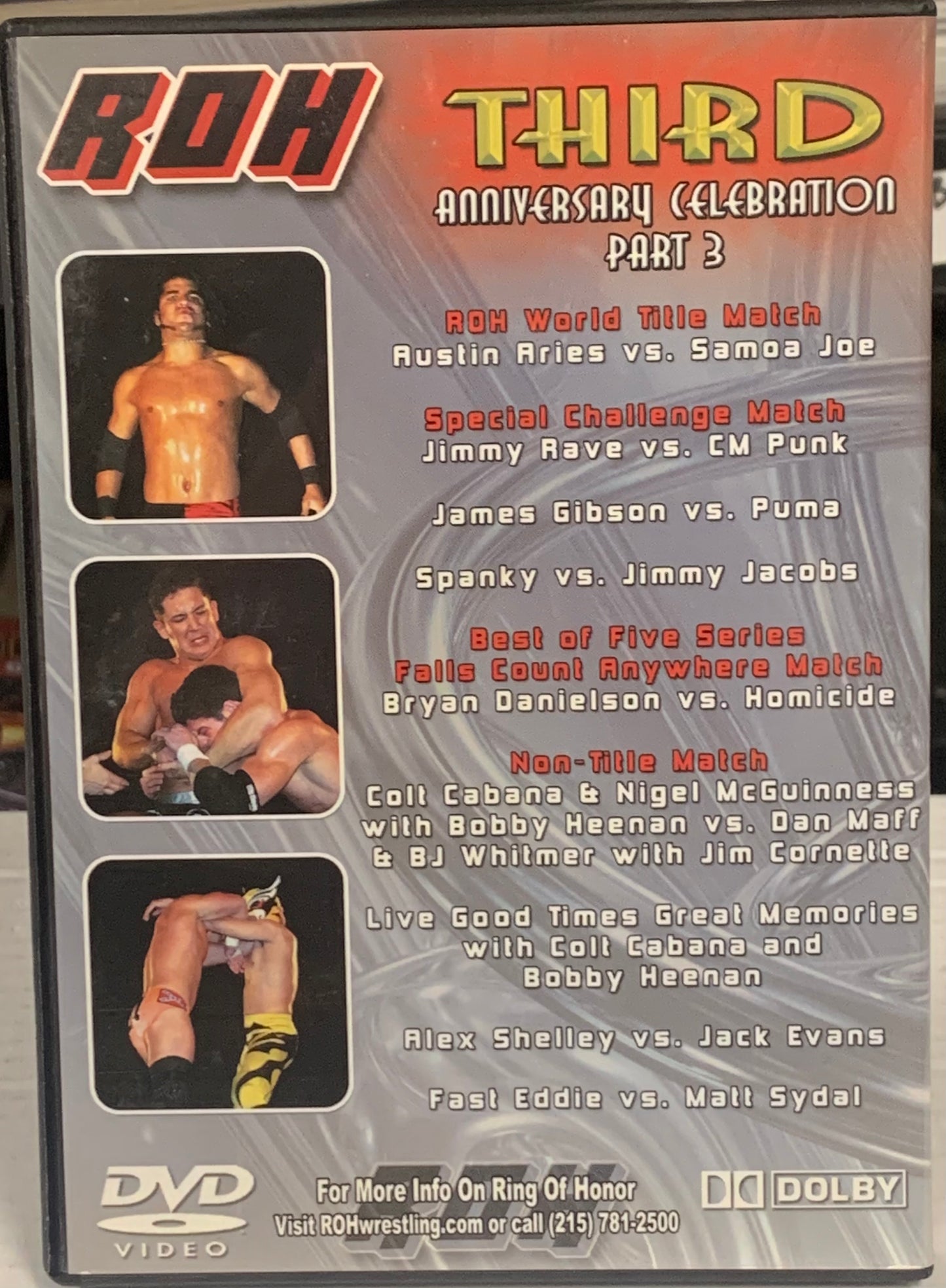 ROH Ring of Honor DVD “Third Anniversary Celebration Part 3” 2/26/05 (CM Punk, Samoa Joe, Aries)