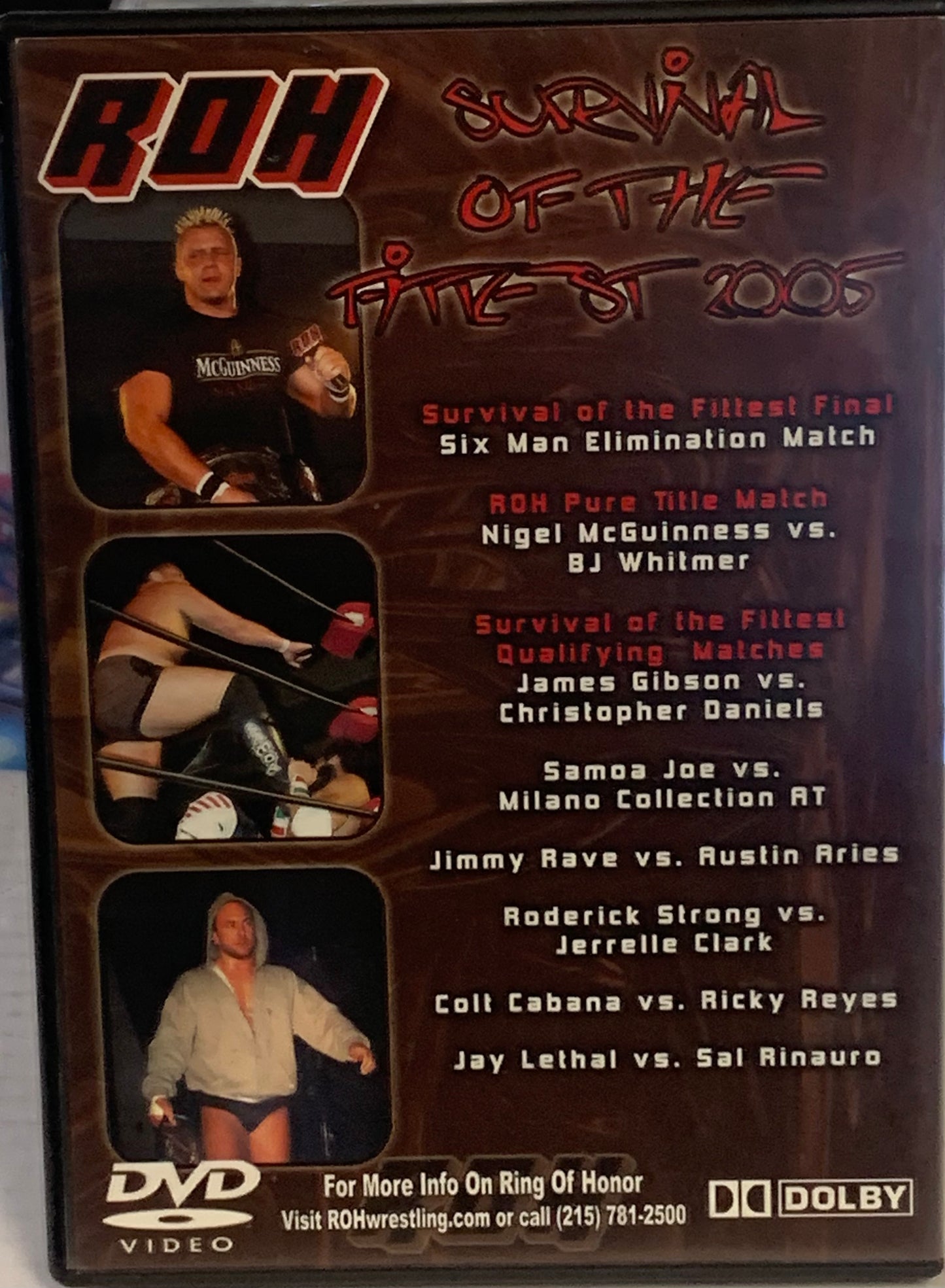 ROH Ring of Honor DVD “Survival of The Fittest 2005” 9/24/05 (James Gibson, Nigel McGuinness, Samoa Joe & so much more)