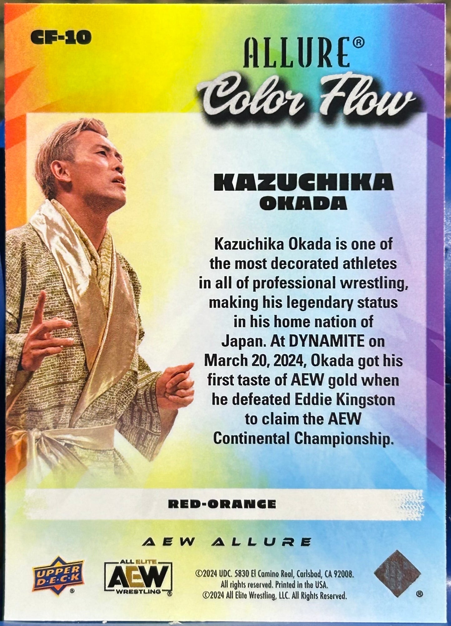 + Kazuchika Okada 2024 AEW Allure Color Flow “Red-Orange” Insert Card