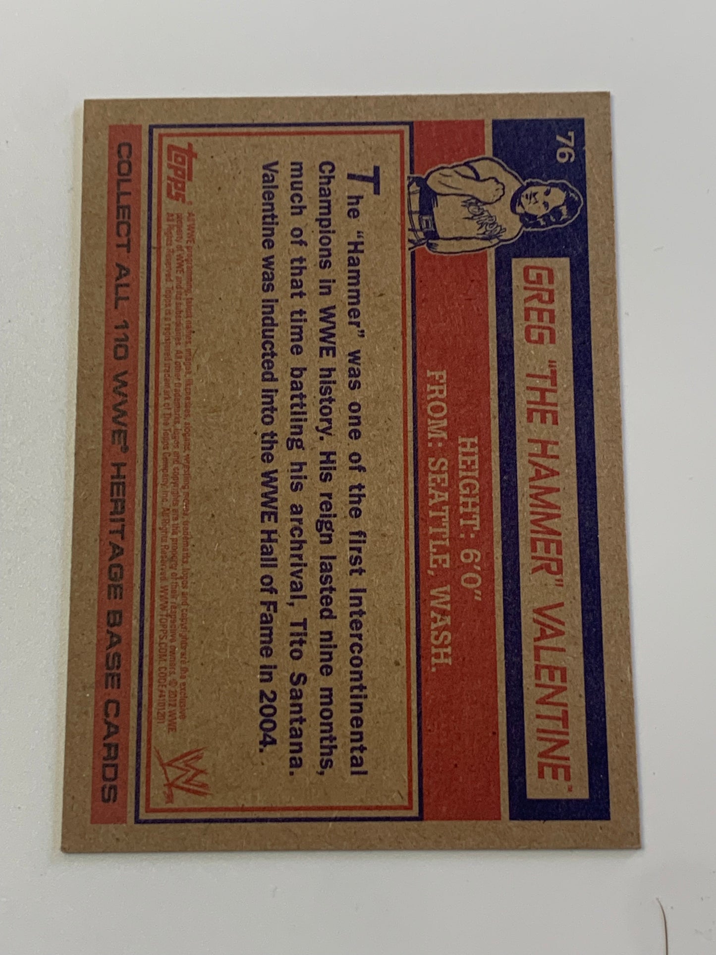 Greg “The Hammer” Valentine SIGNED 2012 Topps Heritage COA