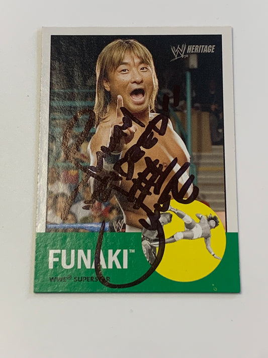 Funaki SIGNED 2006 WWE Topps Heritage COA