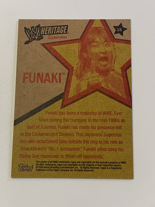 Funaki SIGNED 2006 WWE Topps Heritage COA