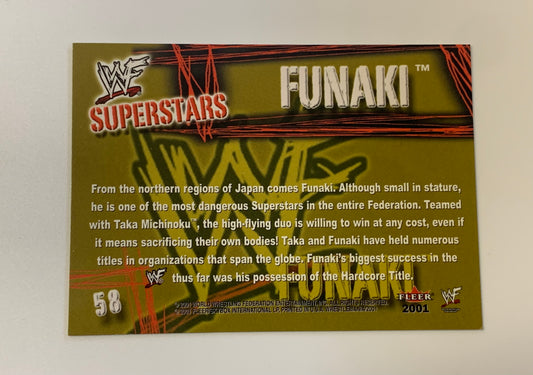 Funaki SIGNED 2001 WWE Fleer COA