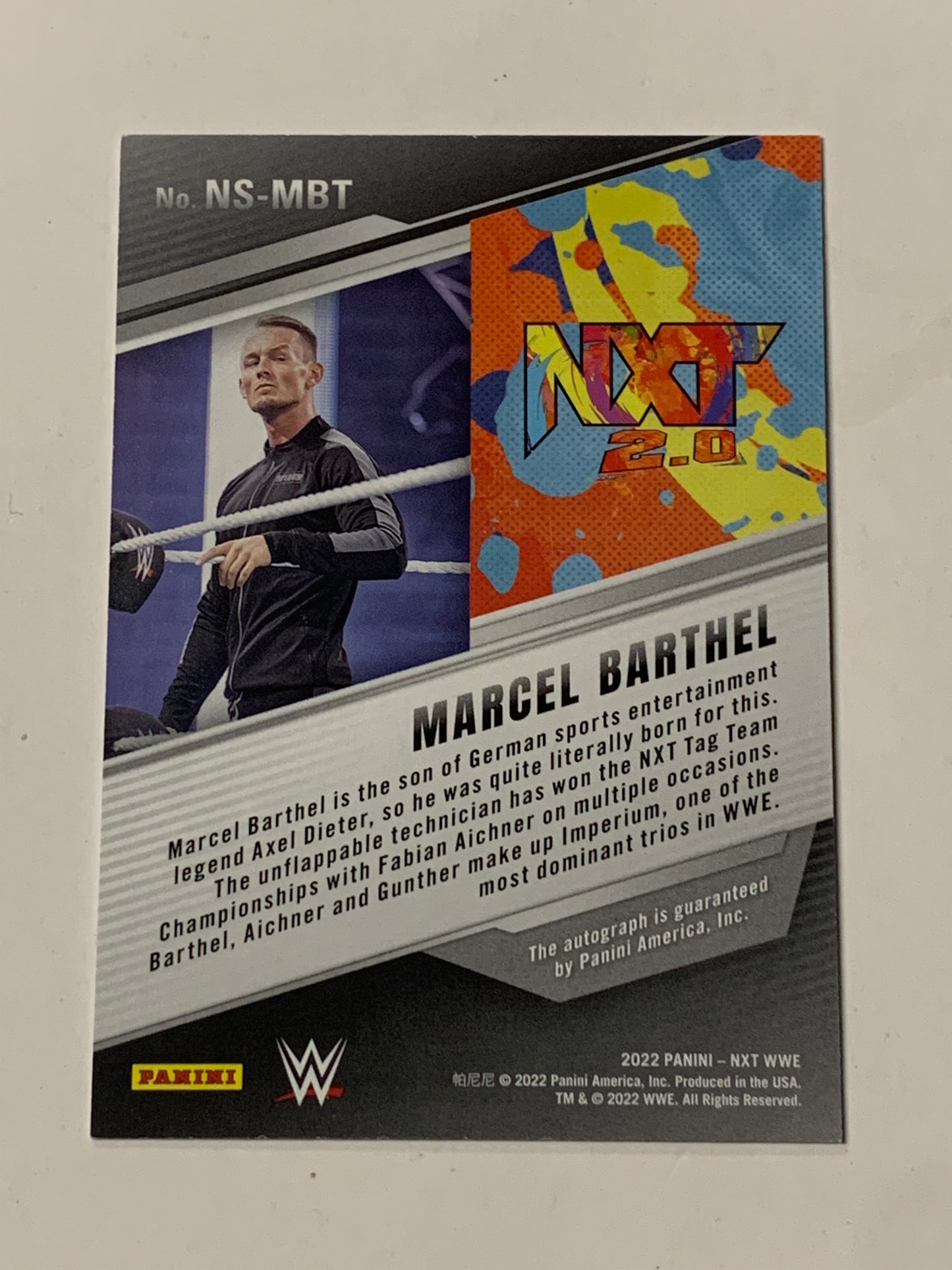 Marcel Barthel aka Ludvig Kaiser 2022 WWE NXT Signed (On Card) Auto Card