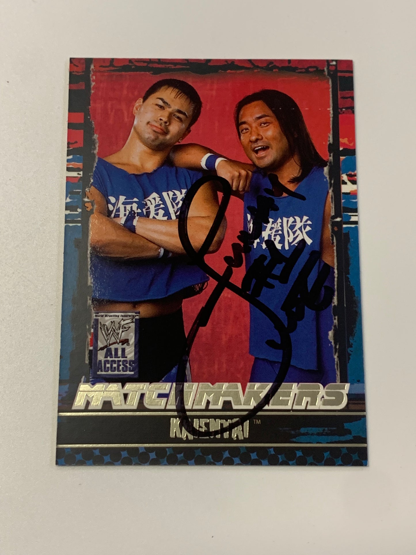 Funaki SIGNED 2002 WWE Fleer COA