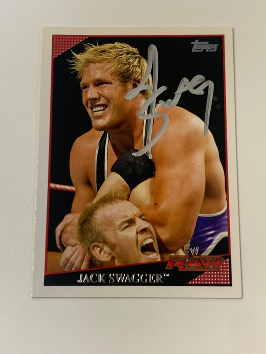 Jack Swagger SIGNED 2009 WWE Topps COA