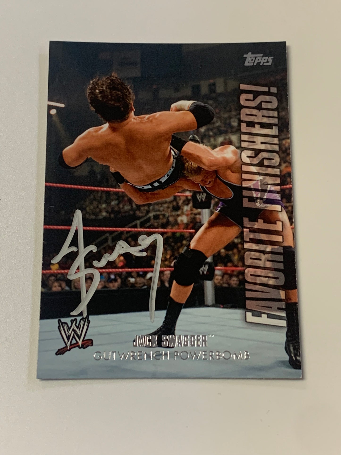 Jack Swagger SIGNED 2010 WWE Topps “Favorite Finishers” Card COA