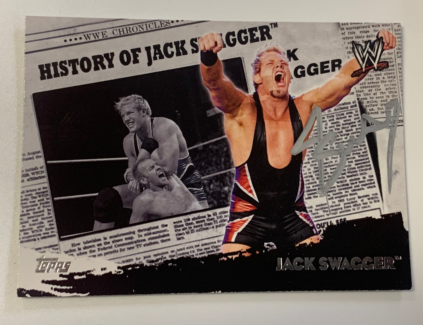 Jack Swagger SIGNED 2010 WWE Topps “History Of” Insert Card COA
