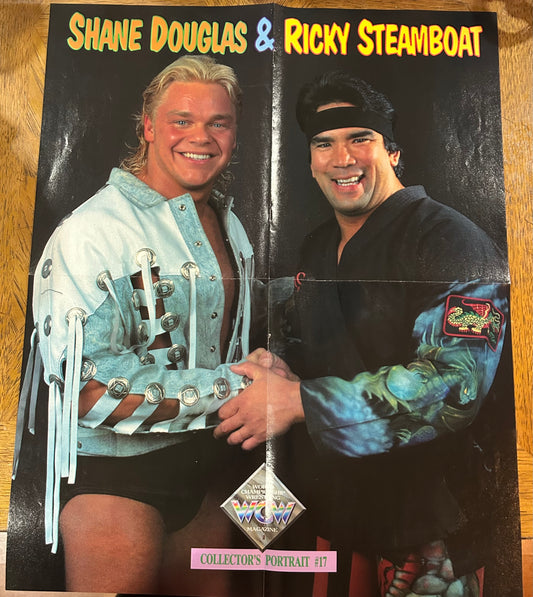 Shane Douglas & Ricky Steamboat HUGE Full Color WCW Poster