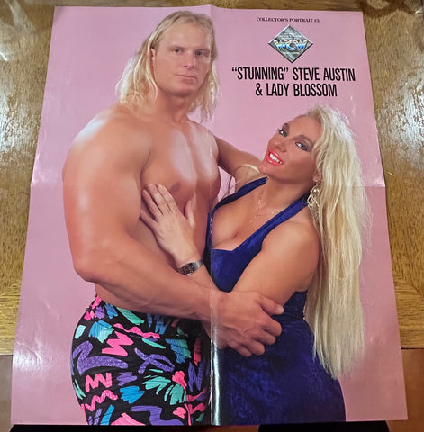 Stunning Steve Austin & Lady Blossom HUGE Full Color WCW Poster