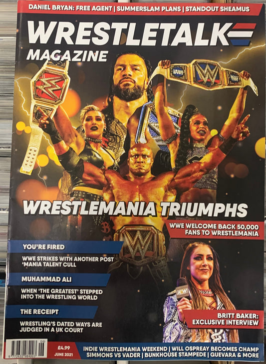 Wrestletalk Magazine June 2021 (Roman Reigns, Rhea Ripley, Bobby Lashley, Bianca Belair)