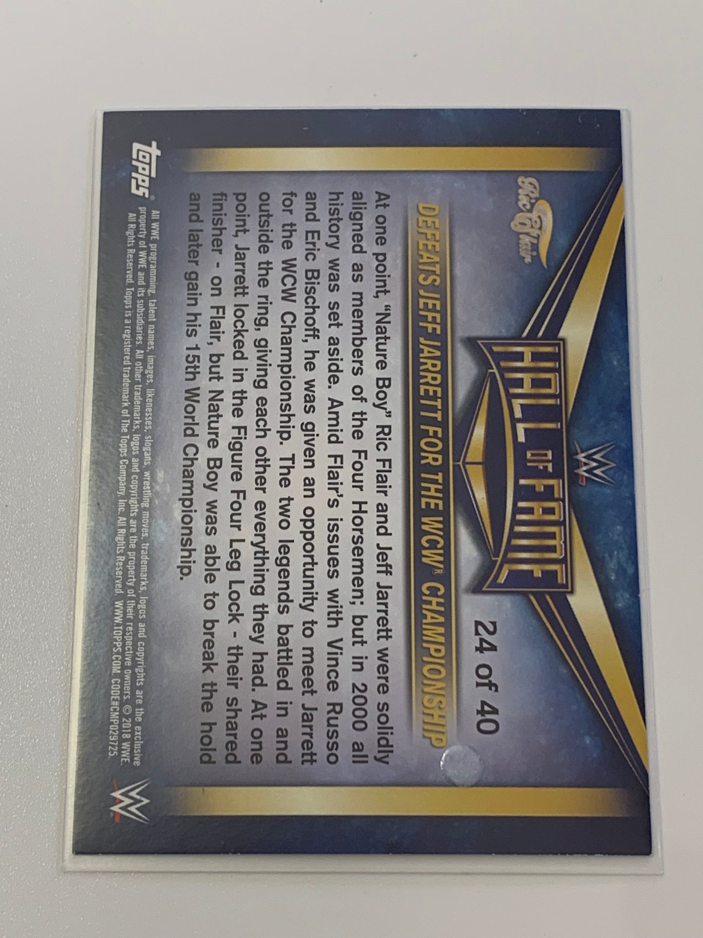 Ric Flair 2018 WWE Topps “Hall of Fame” Insert Card