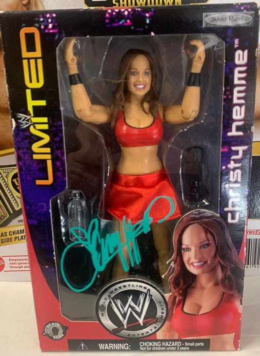 Christy Hemme WWE Jakks Limited Edition Figure (VERY RARE SIGNED) JSA COA