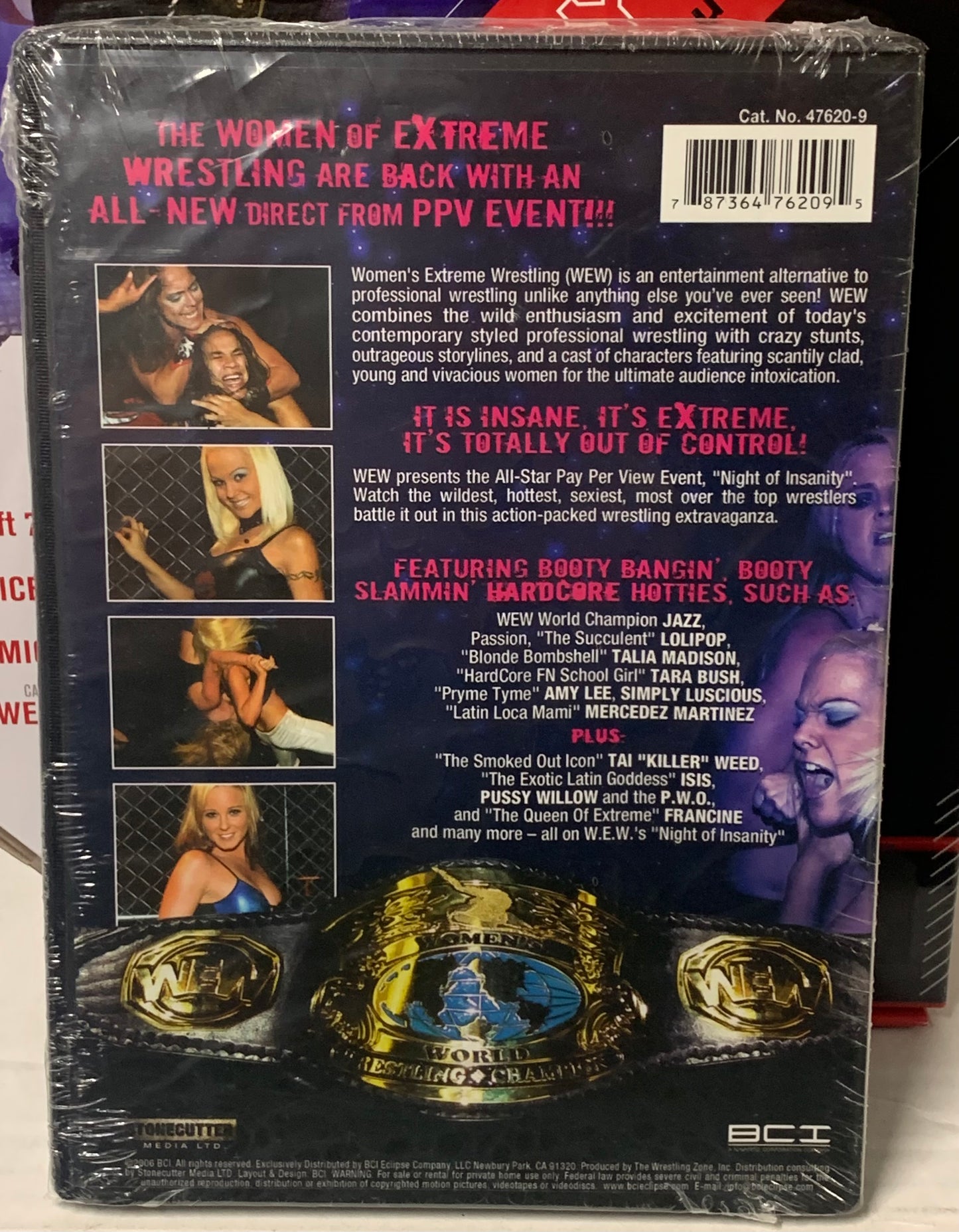 WEW Women’s Extreme Wrestling DVD (Sealed) “Night of Insanity” (Jazz, Mercedes Martinez, Francine & so much more)