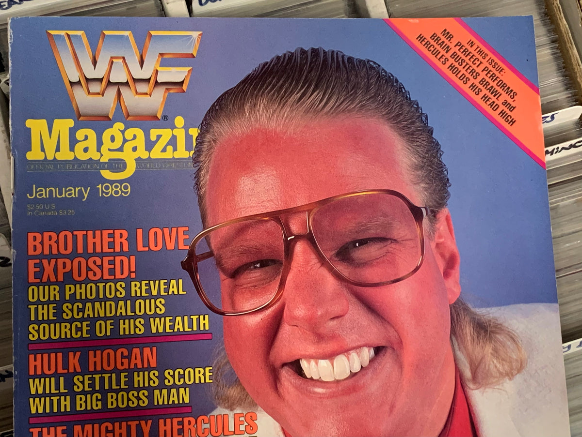 WWf WWE Official Magazine Jan. 1989 BROTHER LOVE (Classic Cover ...