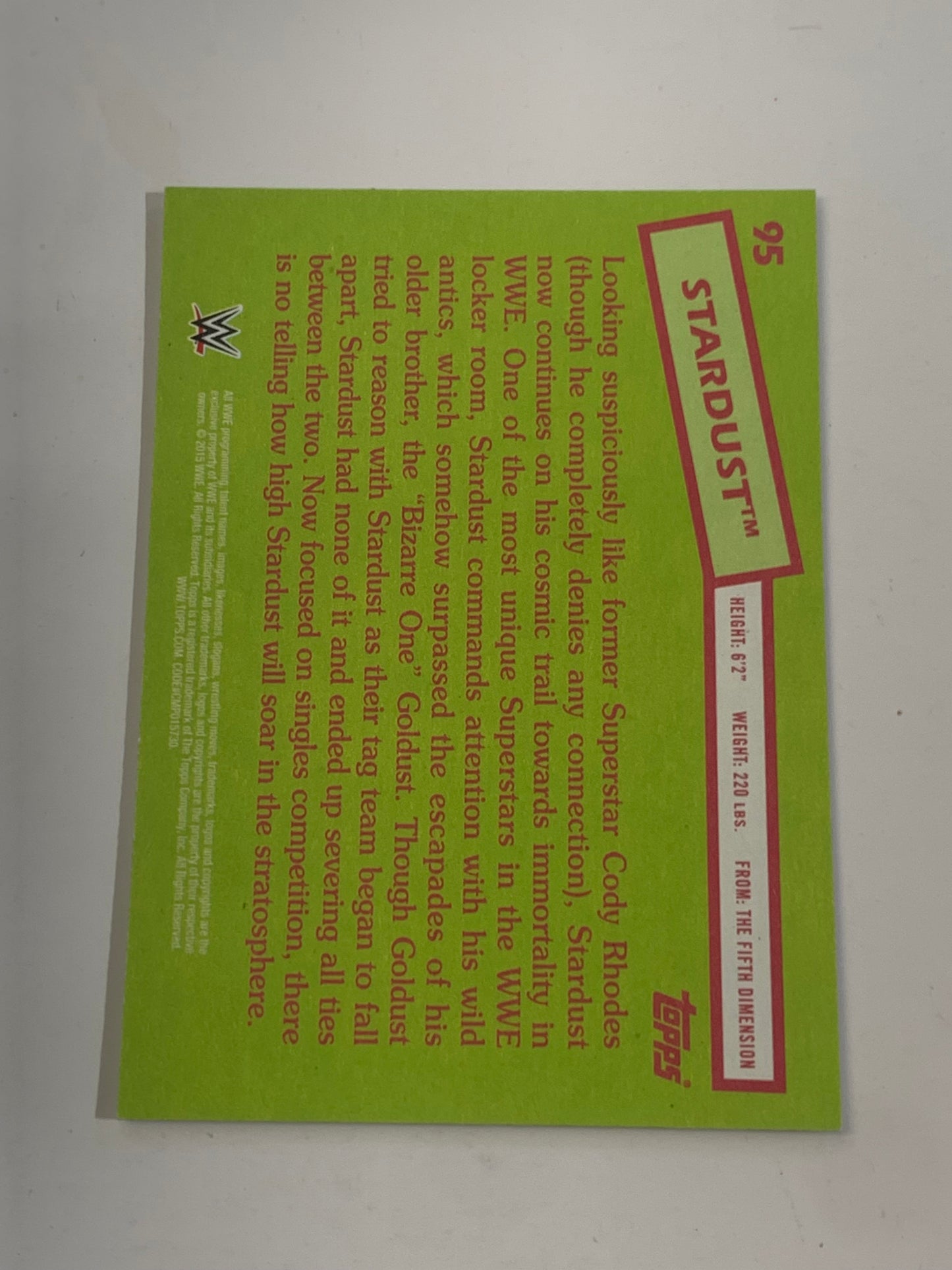 Stardust aka Cody Rhodes 2015 WWE Topps Heritage Card