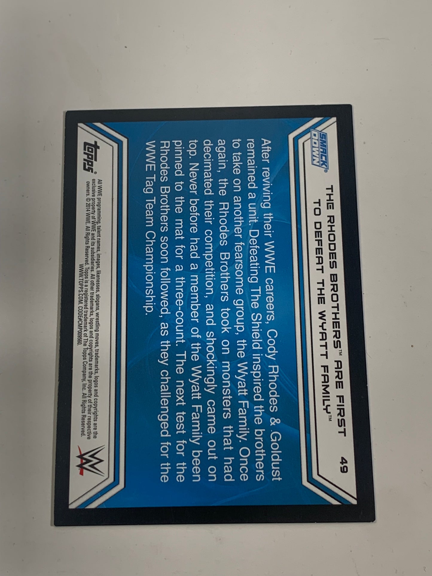 Cody Rhodes & Goldust 2014 WWE Topps Road To Wrestlemania Card