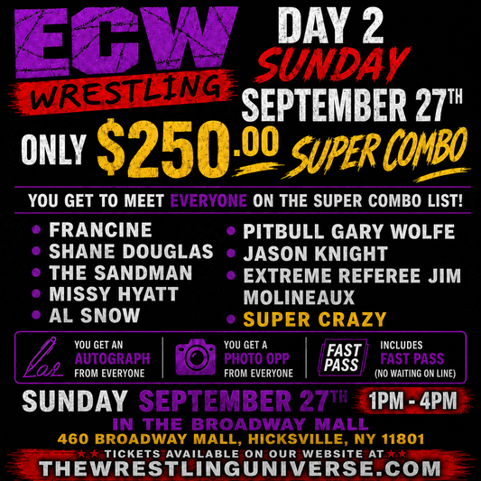 SUPER COMBO for ECW Day 2 on September 27th from 1-4pm