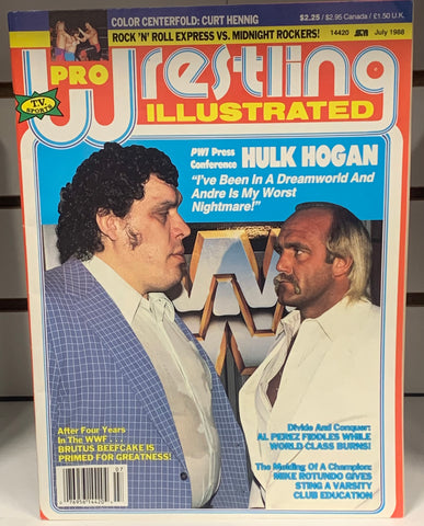 PWI Pro Wrestling Magazine July 1988 Andre Hogan (Curt Hennig Poster Inside)!!!