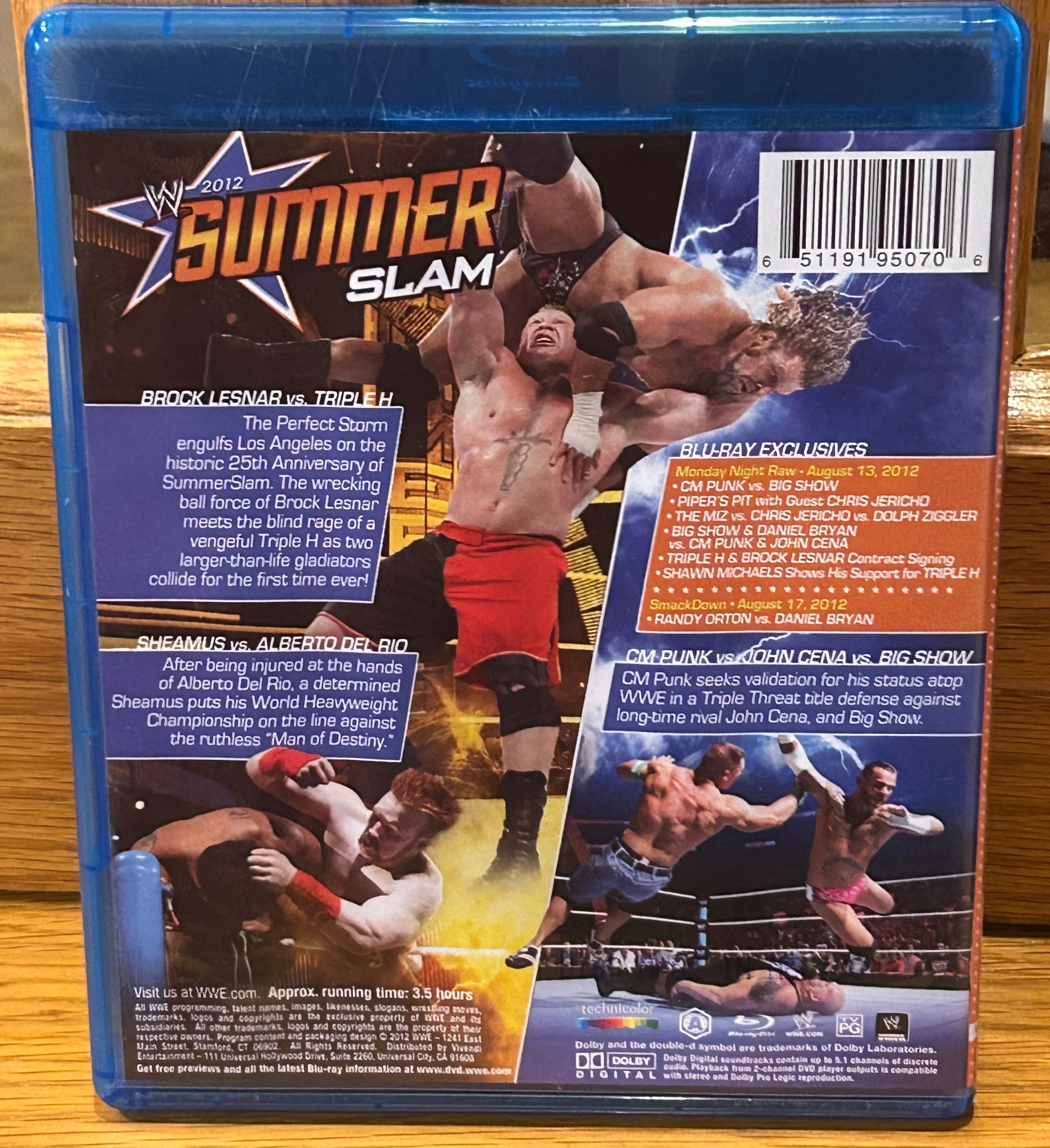 WWE Summer Slam 2012 Blue-ray (Brock Lesnar, CM Punk, John Cena