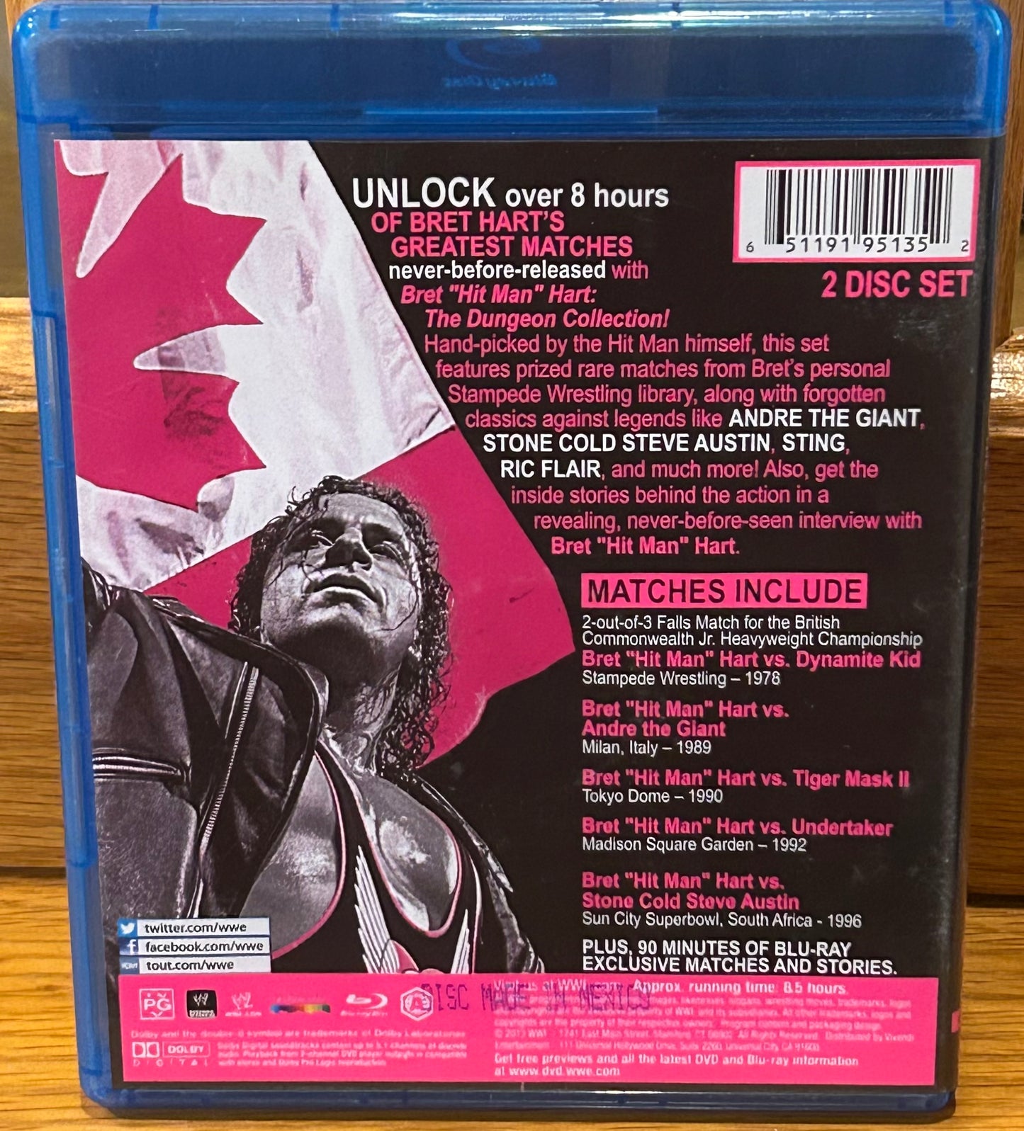 WWE Bret Hart “The Dungeon Collection” Blue-ray (2-Disc Set) (8 hours of Bret’s Greatest Matches)