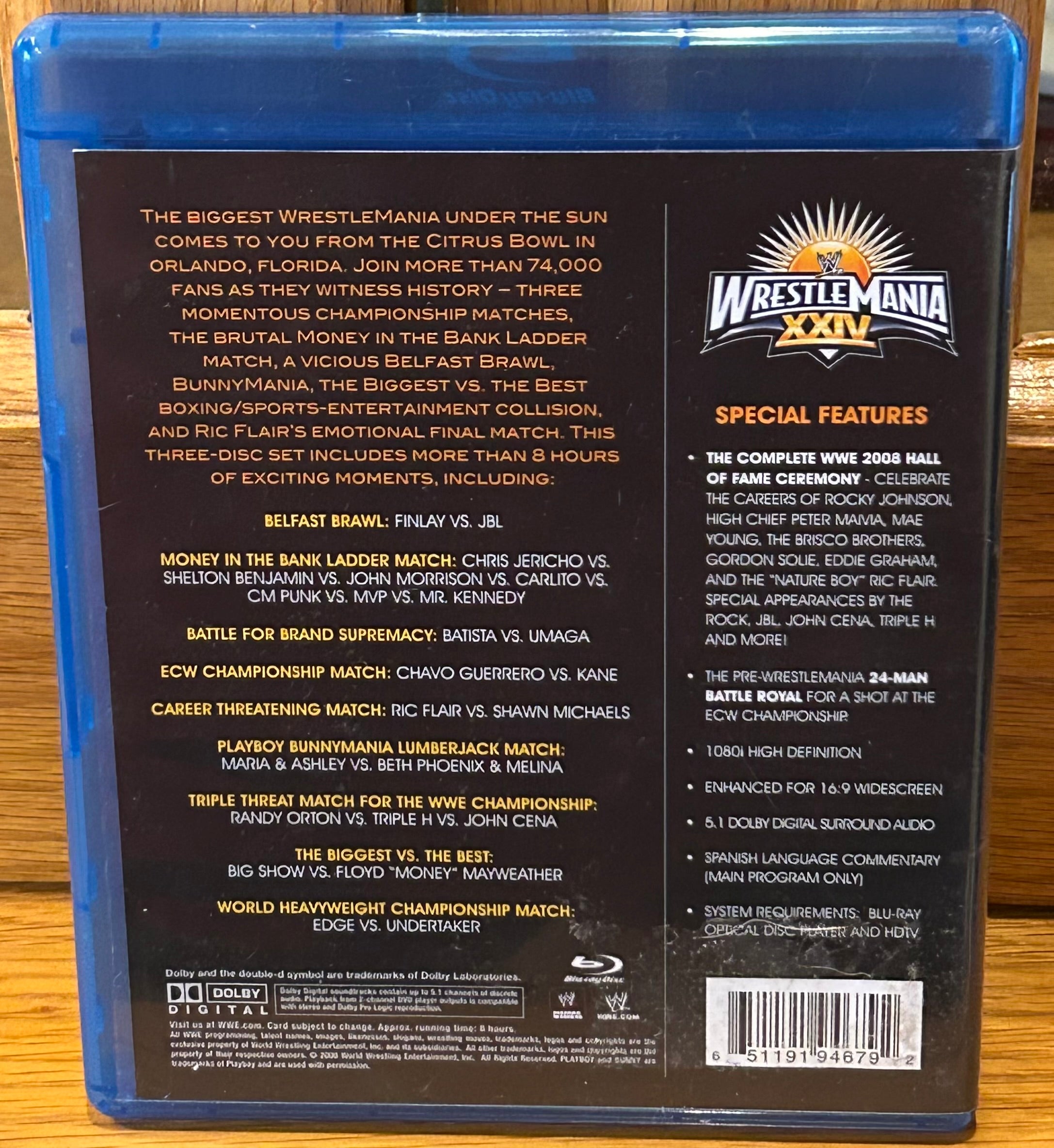 WWE Wrestlemania 24 Blu-ray (2-Disc Set) Cena, Edge, Orton