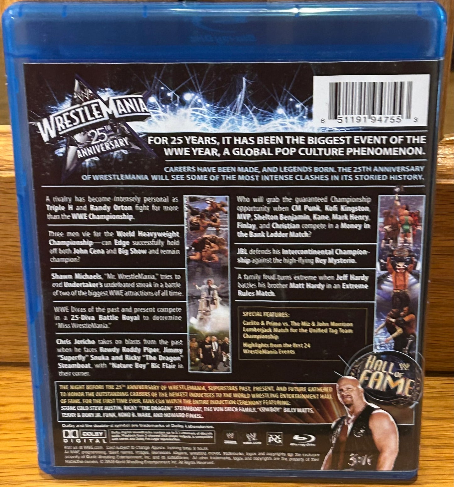 WWE Wrestlemania 25 Blue-ray (2-Disc Set) Undertaker, Jeff Hardy, Cena & so many more)