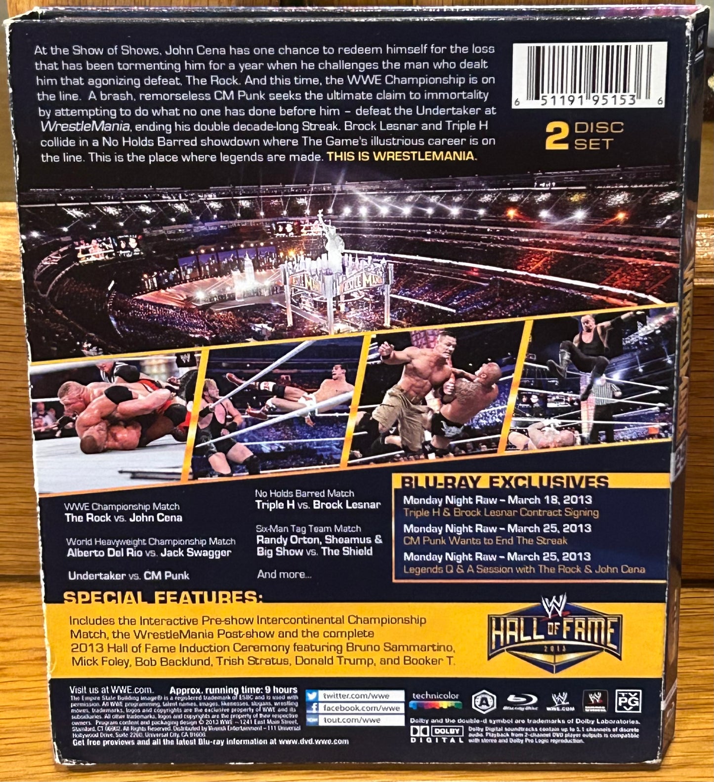 WWE Wrestlemania 29 Blue-ray (2-Disc Set) The Rock, Cena, CM Punk & so many more