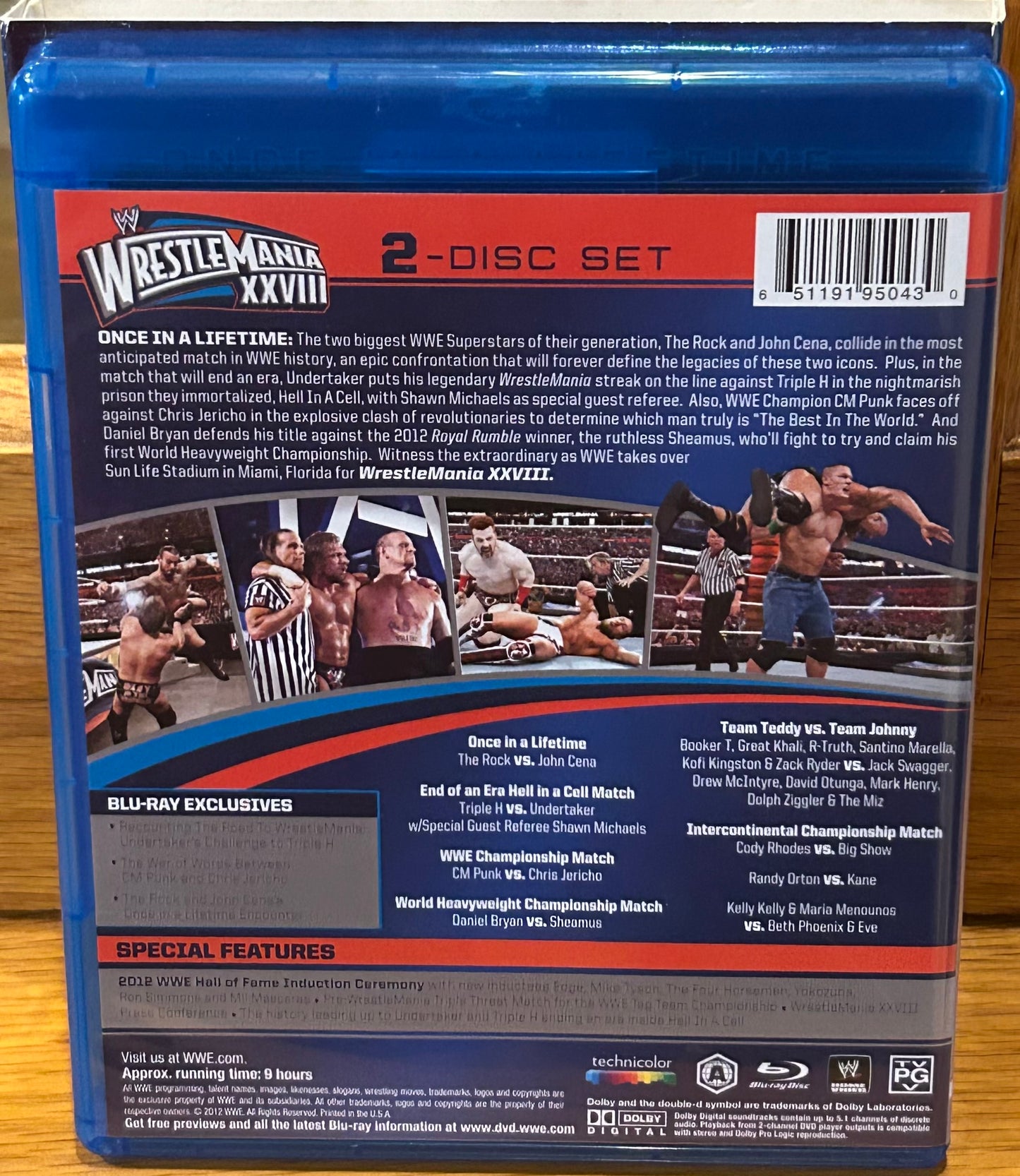 WWE Wrestlemania 28 Blue-ray (2-Disc Set) The Rock, Cena, Undertaker & so many more