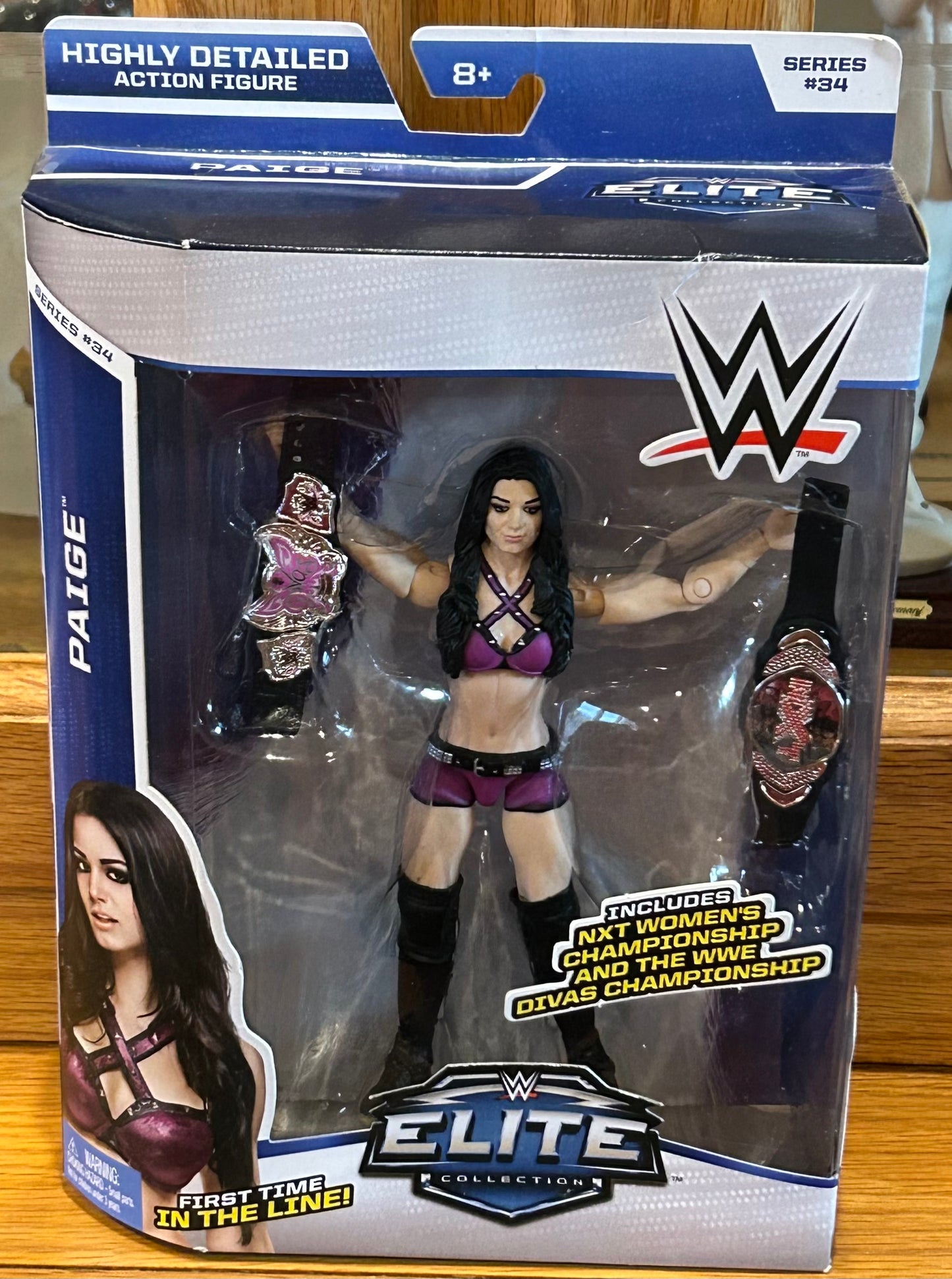 Paige WWE Mattel Elite Series 34 Action Figure (Comes with 2 Belts)