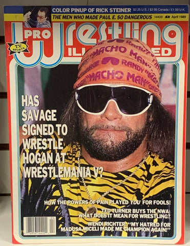 PWI Pro Wrestling Illustrated Magazine April 1989 (Rick Steiner Poster Inside)!!!