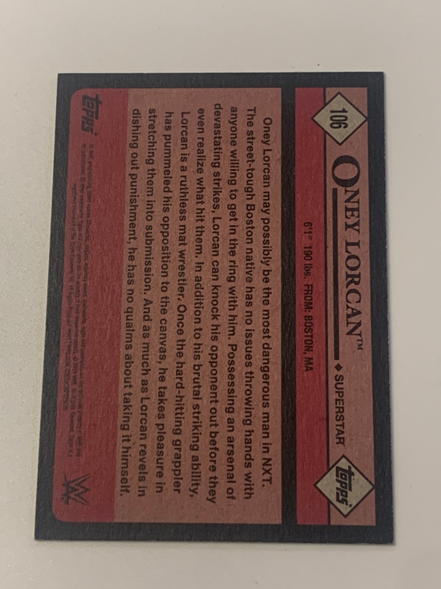 Oney Lorcan SIGNED 2018 WWE Topps Heritage Rookie Card (Comes w/COA)!!!