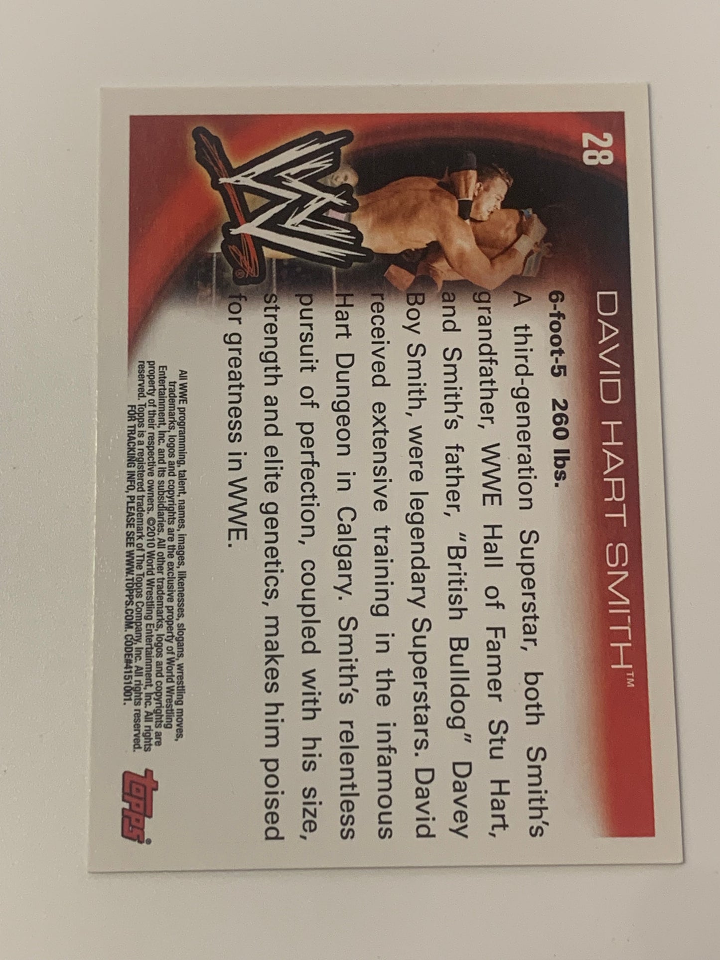 Davey Boy Smith SIGNED “British Bulldog” 2010 WWE Topps Card (Comes w/COA)!!!