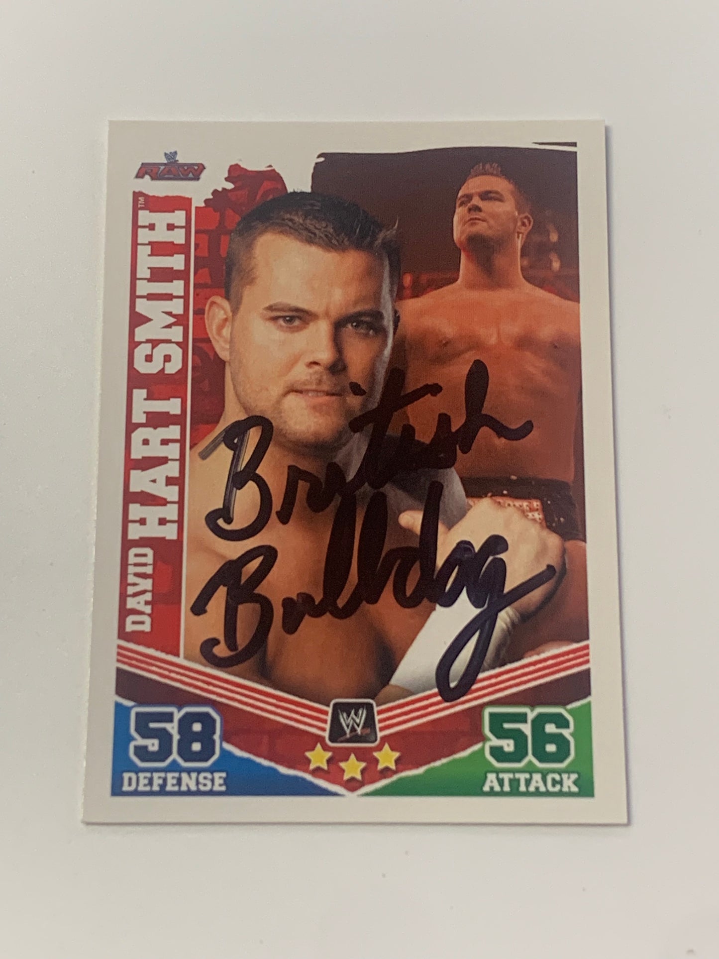 Davey Boy Smith SIGNED “British Bulldog” 2010 WWE Topps Slam Attax Card (Comes w/COA)!!!