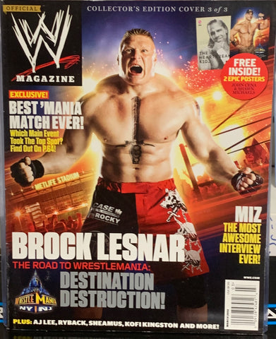 WWE Magazine March 2013 BROCK LESNAR (Comes with 2 Posters HBK & John Cena)