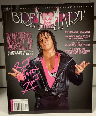 Bret “The Hitman” Hart SIGNED WWE Magazine (Comes w/COA)!!!