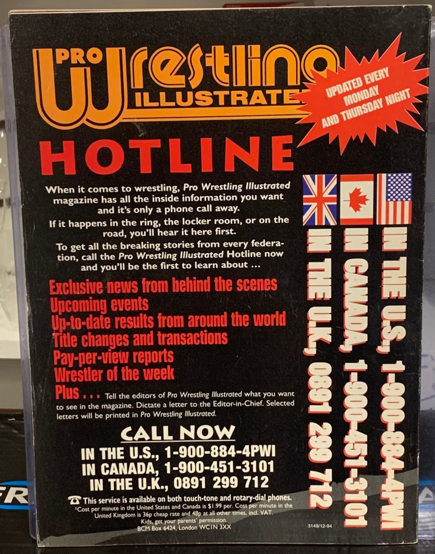 PWI Pro Wrestling Illustrated Magazine Dec. 1995 (Poster of Sunny & Chris Candido Inside)