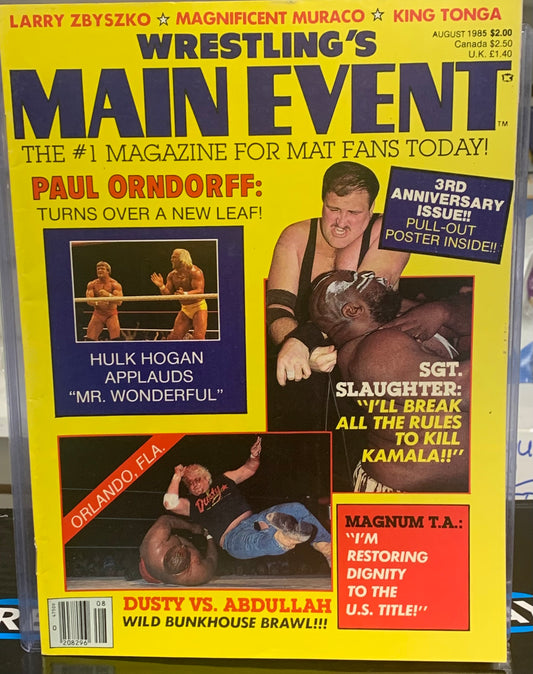 Wrestling’s Main Event Magazine August 1985 (Sgt. Slaughter/Kamala Poster)