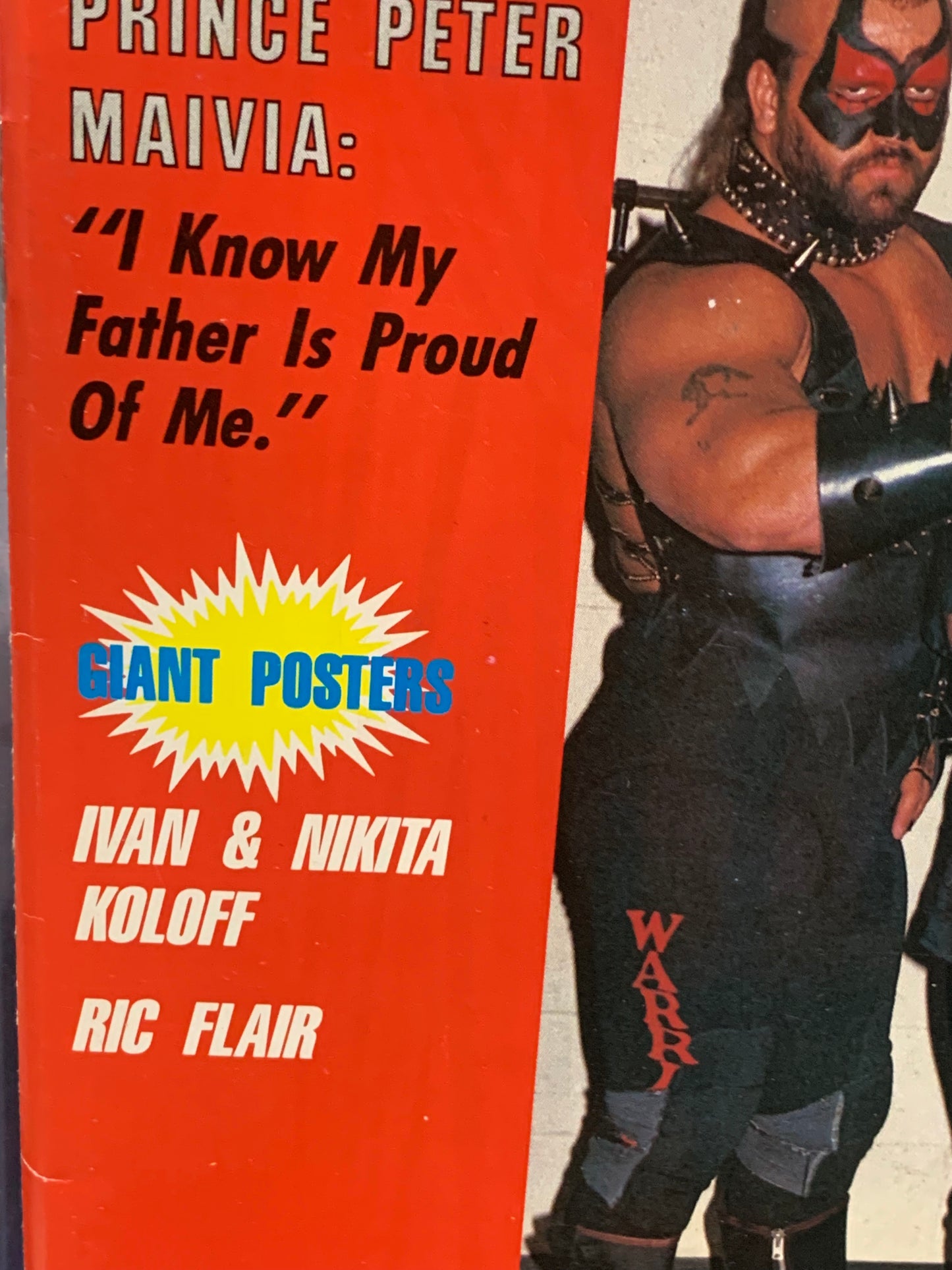 Gold Belt Wrestling Magazine April 1989 ROAD WARRIORS (Flair/Ivan & Nikita Koloff Poster)
