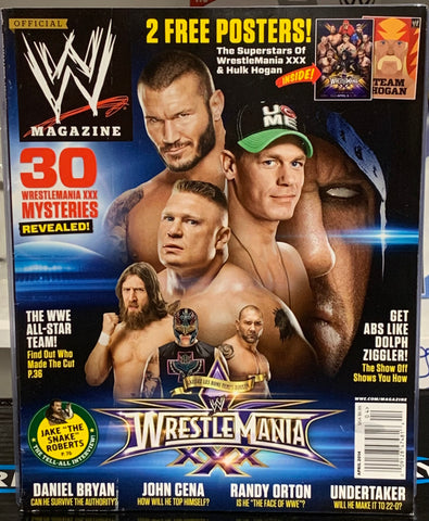 WWE Magazine April 2014 Brock, Cena, Orton (2 Poster of Wrestlemania & Hulk Hogan Inside)