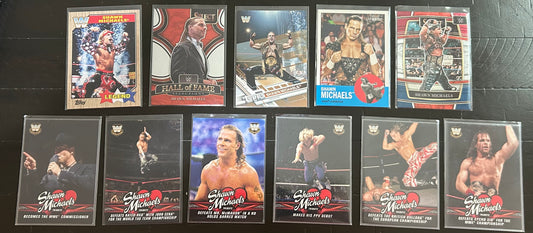 Shawn Michaels WWE Wrestling Card Lot (11 Cards Total)