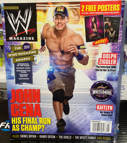 WWe Magazine January 2014 JOHN CENA (Comes with 2 Posters of AJ Lee and Goldust/qCody Rhodes)